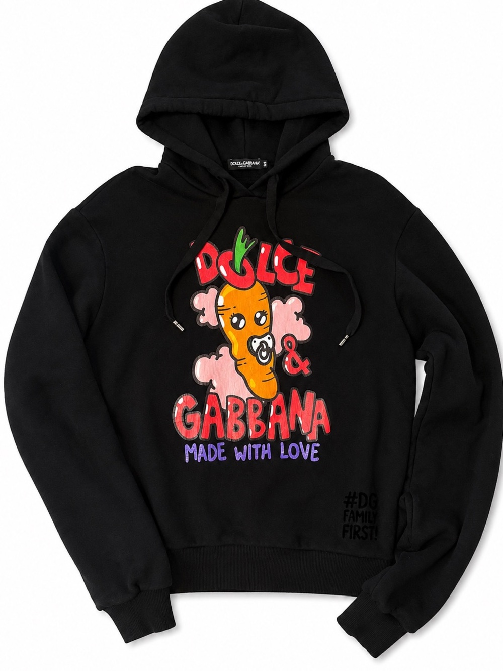 Dolce & Gabbana DG Family “Made With Love” Carrot Graphic Hoodie sz oversized XS